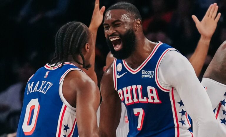 Lebron James debuta con Filadelfia y “amarga” entrega de anillos de Nueva York